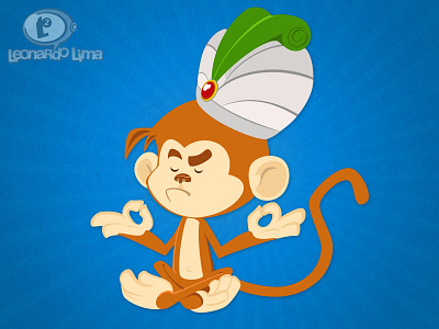 Year of the Monkey chinese year illustration meditation monkey vector