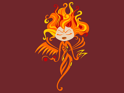 Flame Figure cartoon flame illustration lady vector