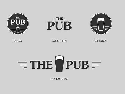 The Pub bar beer dark logodesign