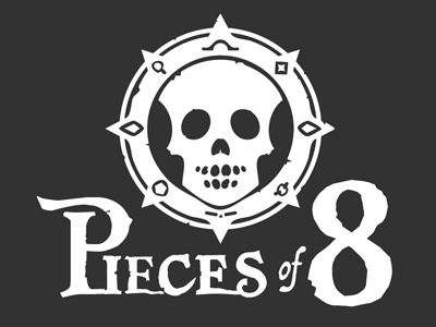 8 Pieces dark pirate skulls