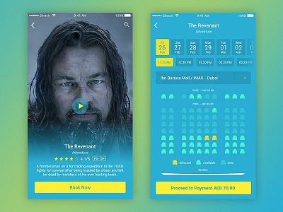 Movie ticket booking UI