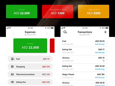 Expense Tracker app clean expence calculator finance ios manager spening tracker ui ux