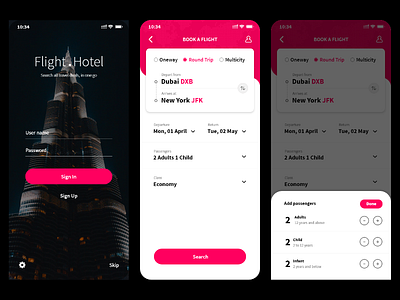 Flight Booking App Concept UI