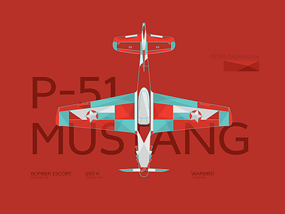 P-51 Mustang Illustration aviation illustration plane poster