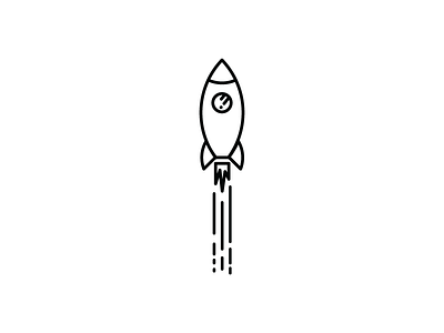 Blast off icon interstellar line rocket ship space spaceship vector