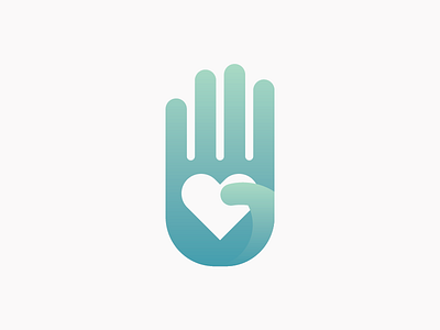 Tissue Center Logo care donation donor fingers gradient hand heart logo love palm tissue