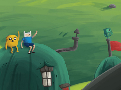 Finn, Jake, & BMO Closeup