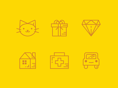 Category Icons aid car cat category diamond ecommerce gift house icon icon set jewelry lines