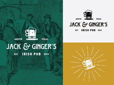 Jack & Ginger's bar beer branding draft identity irish leprechaun logo pub public house tap