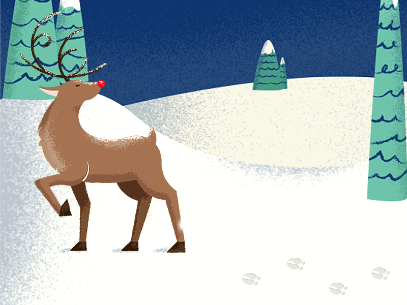 Happy Holidays christmas cold deer holiday illustration reindeer snow winter