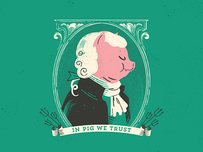 President Pig bill dollar illustration money pig president washington