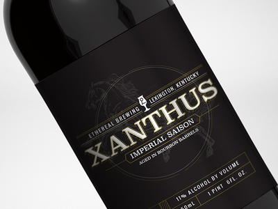 Beer Bottle Label "Xanthous" beer branding brewery craft beer identity ipa kentucky logo microbreweries packaging pint typography