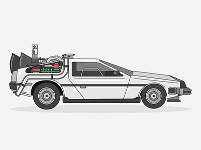 DeLorean 1.21 gigawatts 88mph back to the future car delorean doc brown flat great scott illustration marty mcfly time machine vehicle