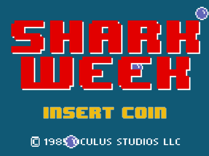 Shark Week 2d after effects animation arcade game jaws mograph pac man pixel retro shark shark week