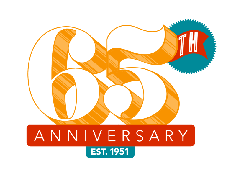 65th Anniversary Logo 2d after effects animation draw on logo mograph numbers shiny trim paths