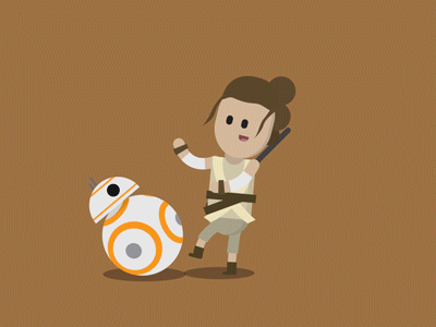 Meet Rey. after effects animation bb 8 gif illustration mograph rubberhose star wars the last jedi