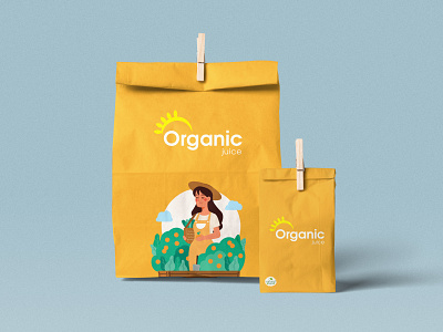 Organic Juice Packaking Design character creative design illustration juice juicelabel logo logotype organic