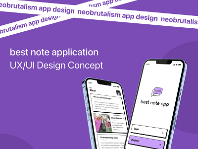 Neobrutalism note application design