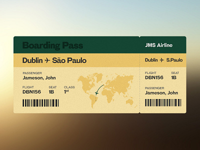 Boarding Pass boarding flight jameson pass ticket