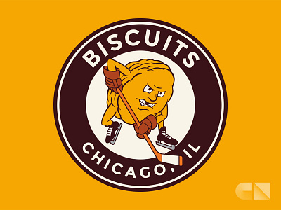 Biscuits Hockey biscuit branding chicago design hockey league logo mascot process puck roundel sketch sports stick sticker team typography