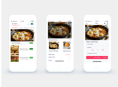 FoodApp iOS app design food app ui ux