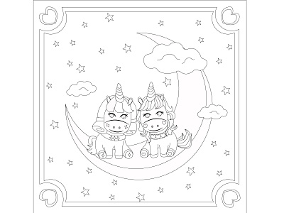 children s coloring unicorn 4 childrens book childrens illustration coloring coloring book coloring page design graphic design illustration illustrator unicorn