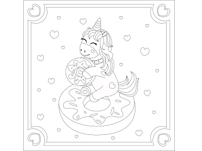 children s coloring unicorn 7 childrens book childrens illustration coloring coloring book coloring page design illustration illustrator unicorn vector