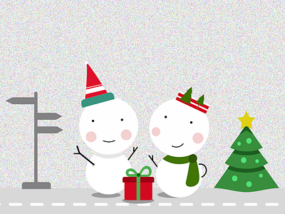 Christmas Season Illustration art christmas gift gingerbread graphics illustration snowman tree