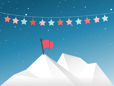 Illustration • Achievement achievement flag goal illustration mountain night star target