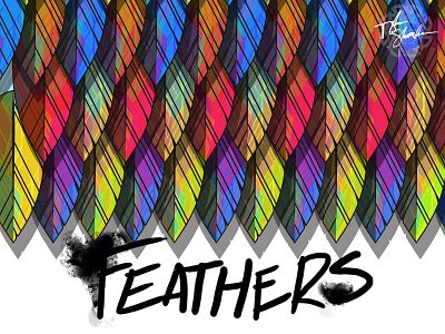 Feathers art colorful feather feathers pattern vector