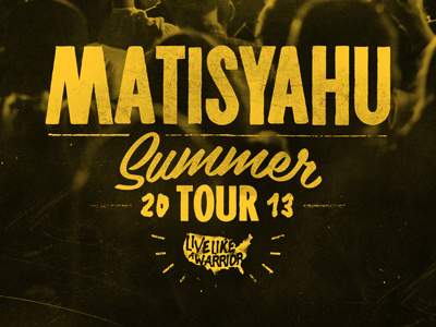 Summer Tour laminate matisyahu music pass poster reggae rock summer tour type yellow