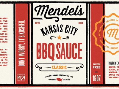 Mendel's Kosher BBQ bbq food kansas kosher label mendels packaging sauce