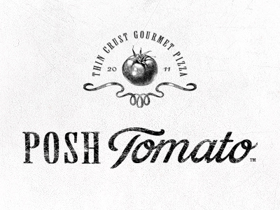 Posh Tomato brand branding food gourmet icon logo mark pizza restaurant tomato vintage
