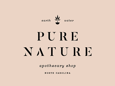 Pure Nature apothecary brand branding icon identity logo mark nature type
