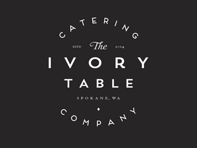 The Ivory Table brand branding catering eat food icon logo logomark mark table type