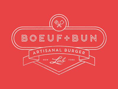 Boeuf+Bun brand bun burger grill icon logo mark type