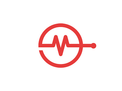 M-med brand icon logo m medical mark med pulse type