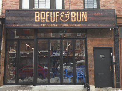 Boeuf Bun Signage beef brand brooklyn bun burger logo sign signage