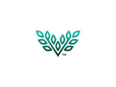 V Mark brand growth icon identity logo nature tress v victory