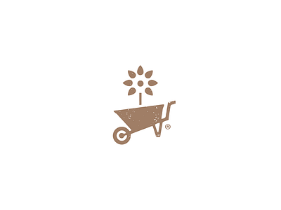 Gardening Mark flower garden gardening green logo mark nature wheelbarrow