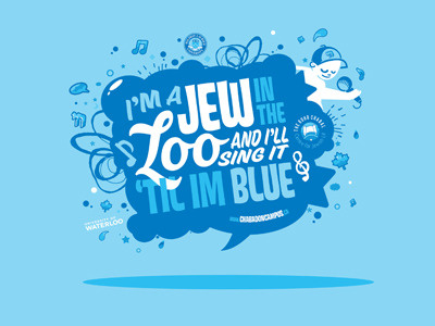 Jew in the Loo - Tshirt blue canada jew jewish loo music tshirt