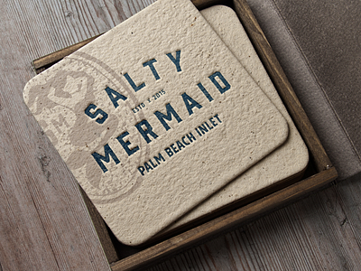 Salty Mermaid bar brand icon identity logo mermaid restaurant