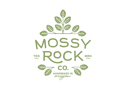 Mossy Rock brand green leaf logo natural nature oregon packaging salve type