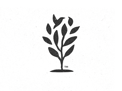 Growth bird grow icon leaves logo mark nature plant tree