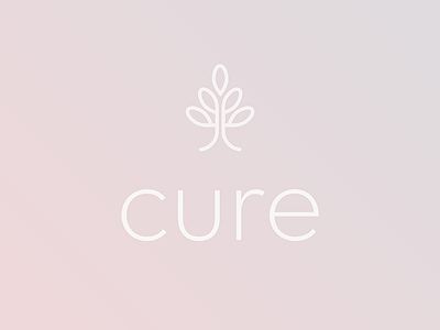 Cure flower growth health logo mark nature type