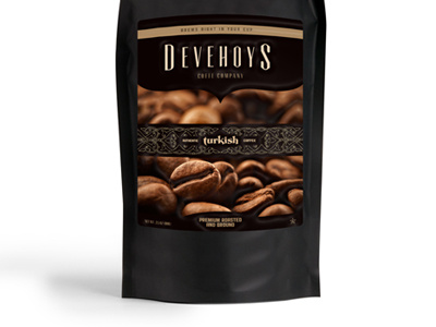 Devehoys Coffee Company bag beans coffee dark package turkish