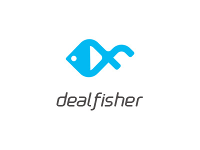 DealFisher blue deal fish icon image logo sale type web