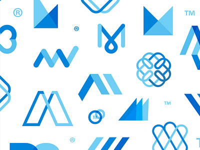 Mmmmm brand identity letter logo m mark