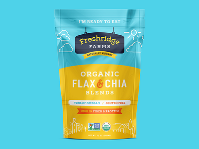 Freshridge Farms chia farm flax fun healthy light natural organic packaging snack