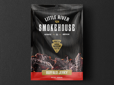 Little River Package arrowhead bbq jerky native american package packaging river smoke smokehouse
